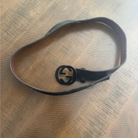 Athentic Gucci Black Monogram Belt - Picture 3 of 4